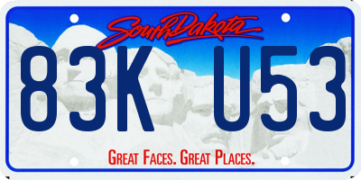 SD license plate 83KU53