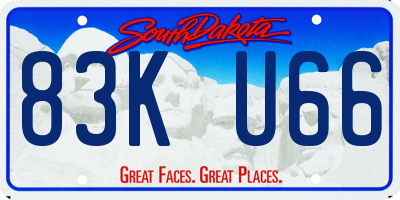 SD license plate 83KU66