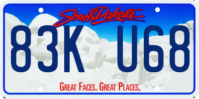SD license plate 83KU68