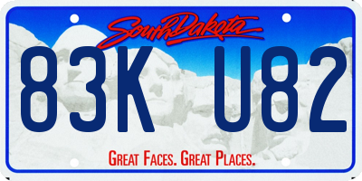 SD license plate 83KU82