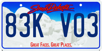 SD license plate 83KV03