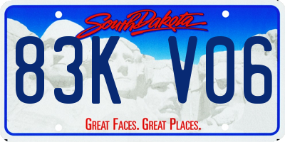 SD license plate 83KV06