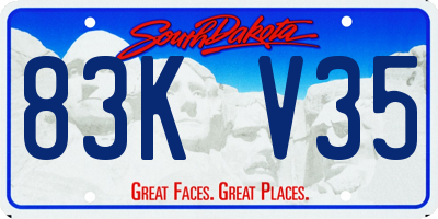 SD license plate 83KV35