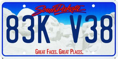 SD license plate 83KV38