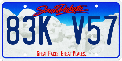 SD license plate 83KV57