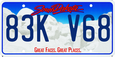 SD license plate 83KV68