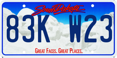 SD license plate 83KW23