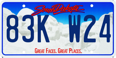 SD license plate 83KW24