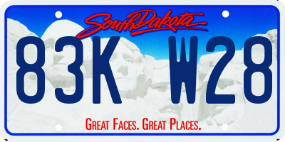 SD license plate 83KW28