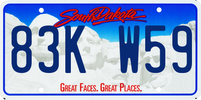 SD license plate 83KW59