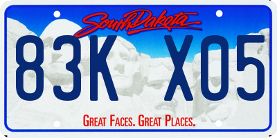 SD license plate 83KX05