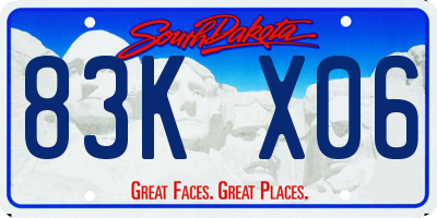 SD license plate 83KX06