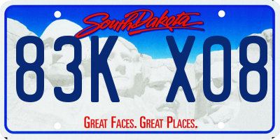 SD license plate 83KX08