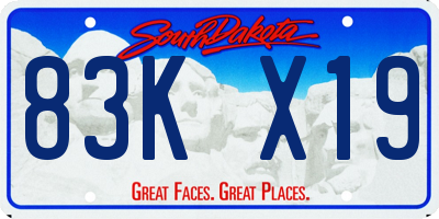 SD license plate 83KX19