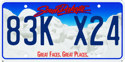 SD license plate 83KX24