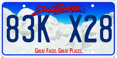 SD license plate 83KX28
