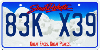 SD license plate 83KX39