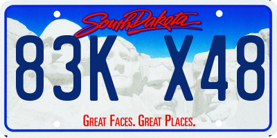 SD license plate 83KX48