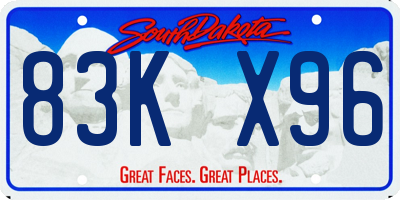 SD license plate 83KX96