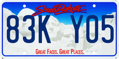 SD license plate 83KY05