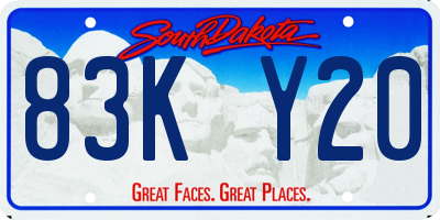 SD license plate 83KY20