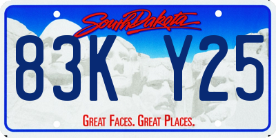 SD license plate 83KY25