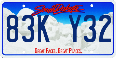 SD license plate 83KY32