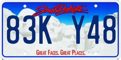 SD license plate 83KY48