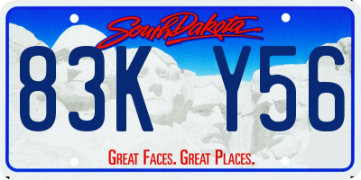 SD license plate 83KY56