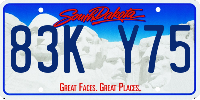 SD license plate 83KY75
