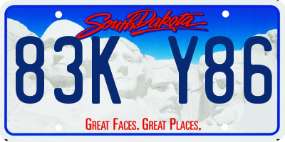 SD license plate 83KY86