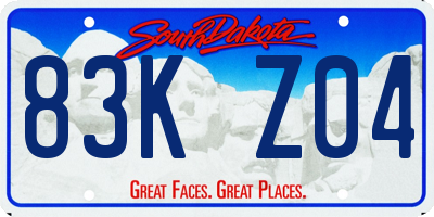 SD license plate 83KZ04