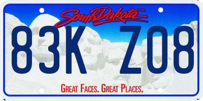 SD license plate 83KZ08