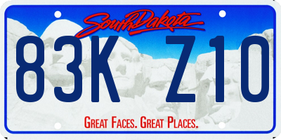 SD license plate 83KZ10