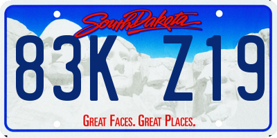 SD license plate 83KZ19