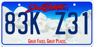 SD license plate 83KZ31
