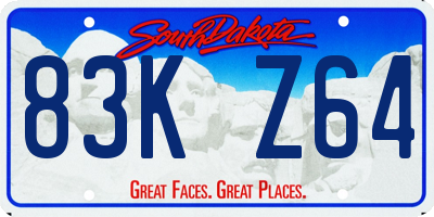 SD license plate 83KZ64