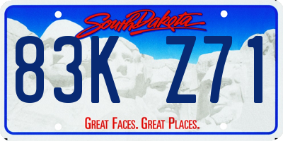 SD license plate 83KZ71