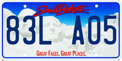 SD license plate 83LA05