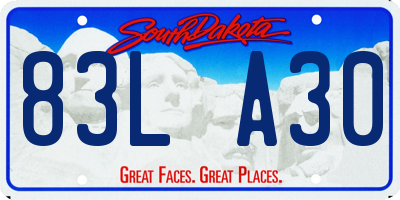 SD license plate 83LA30