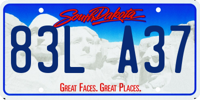 SD license plate 83LA37
