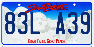 SD license plate 83LA39