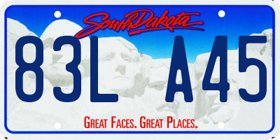 SD license plate 83LA45