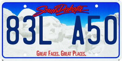 SD license plate 83LA50