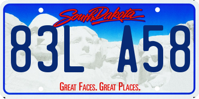 SD license plate 83LA58