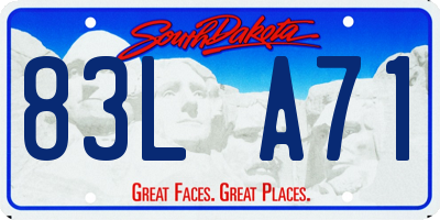 SD license plate 83LA71