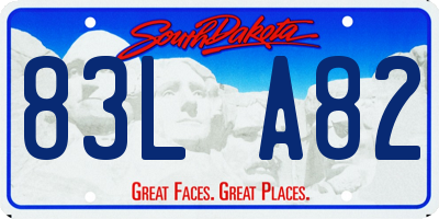 SD license plate 83LA82