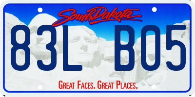 SD license plate 83LB05