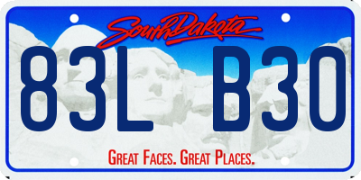 SD license plate 83LB30
