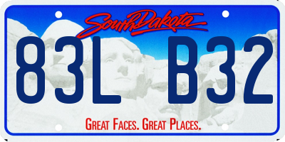 SD license plate 83LB32